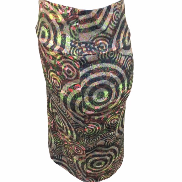 LuLaRoe Circles and Paisley Skirt Multi Color, Small - Picture 2 of 7